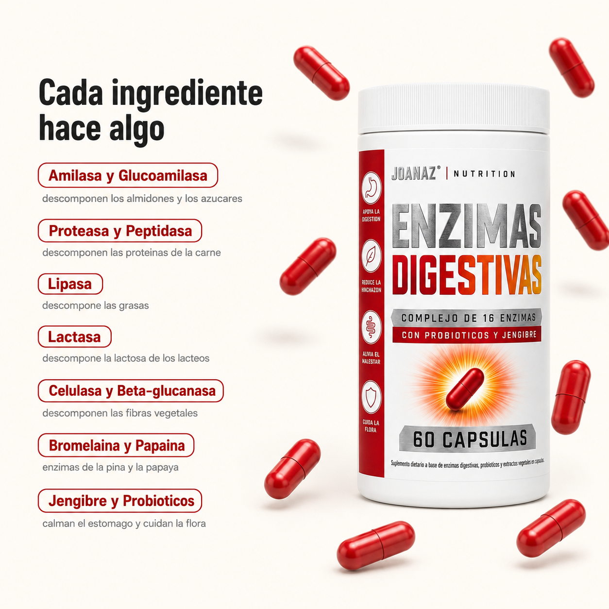JOANAZ® | Apoyo Natural para Digestión, Hinchazón y Flora Intestinal