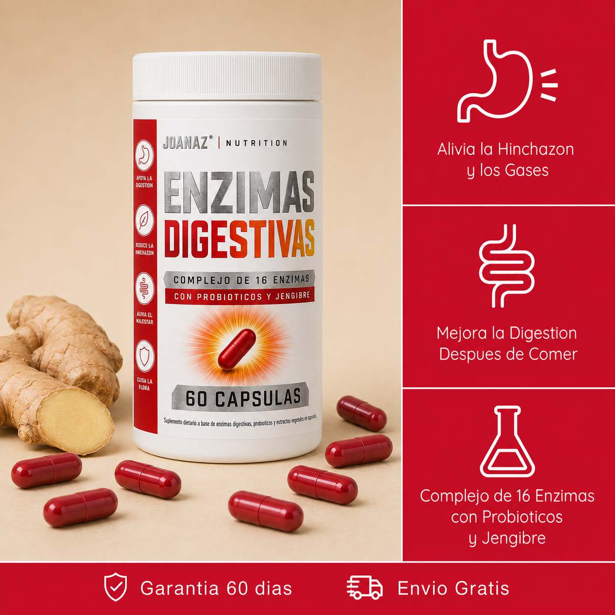 JOANAZ® | Apoyo Natural para Digestión, Hinchazón y Flora Intestinal